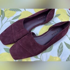 Vince Burgundy Suede Flats